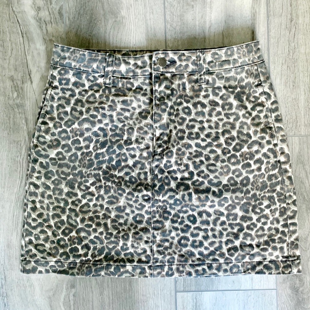 Velvet Heart Denim animal print Mini Skirt